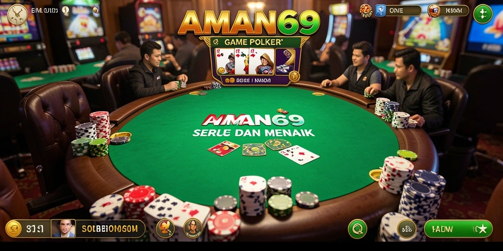 Tampilan permainan Poker yang menarik dan interaktif di AMAN69.