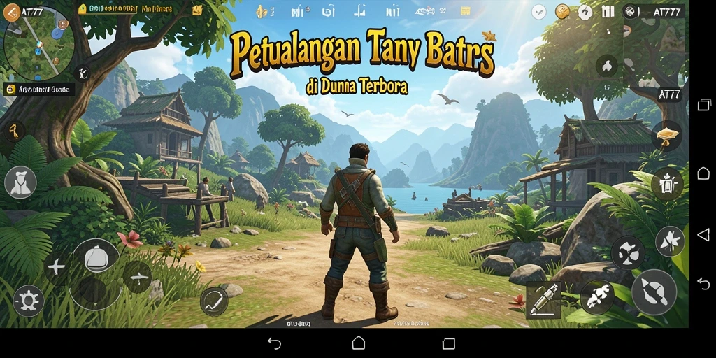 Screenshot gameplay AT777 menampilkan eksplorasi dunia yang luas dan detail.