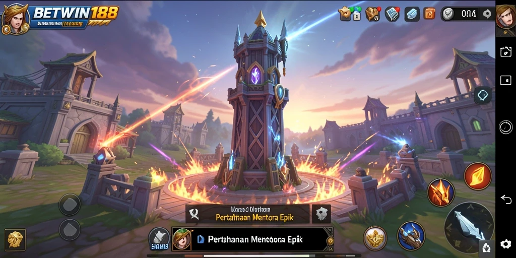 Tangkapan layar gameplay dari BETWIN188 menunjukkan strategi Tower Defense yang mendebarkan.