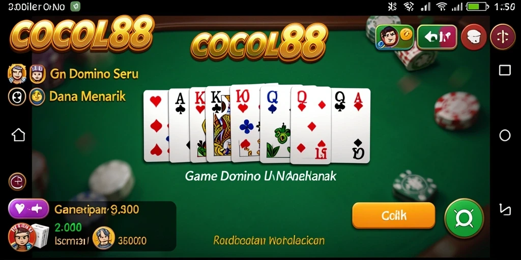 Tampilan gameplay COCOL88 dengan grafik domino yang menarik.