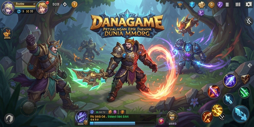 Tampilan gameplay epik dan interaksi pemain di DANAGAME.