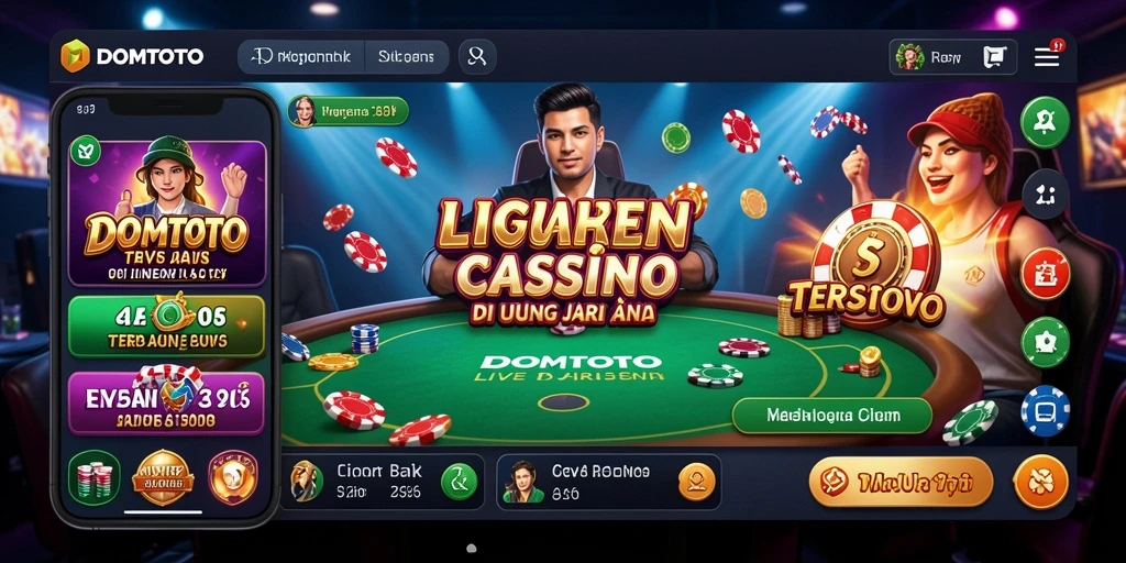 Tampilan gameplay Live Casino yang mendebarkan di DOMTOTO.