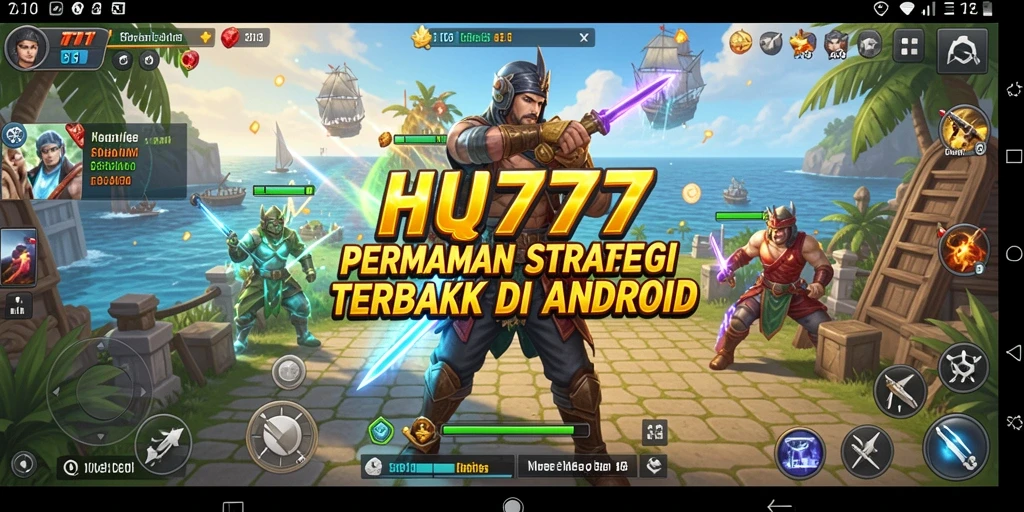 Tampilan utama gameplay HQ777 menunjukkan aksi pertempuran dan strategi yang mendebarkan.