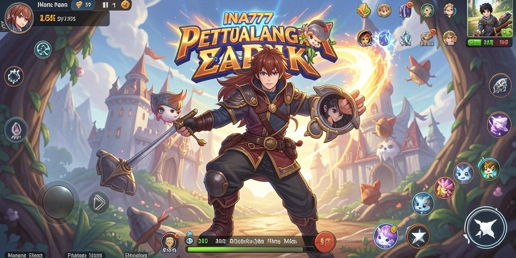 Screenshot utama INA777 menampilkan karakter anime dalam pertempuran yang seru.
