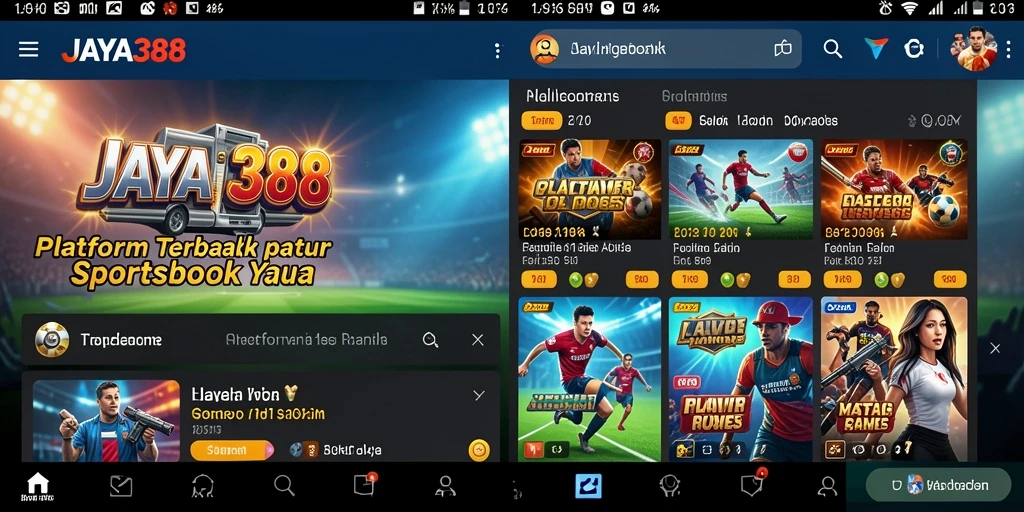 Tampilan menarik dari gameplay Sportsbook di aplikasi JAYA388.