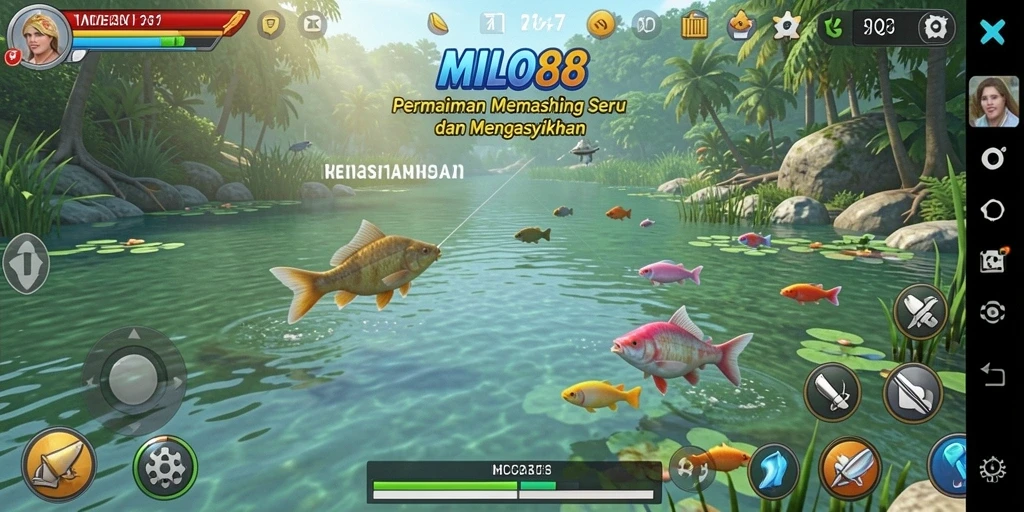 Tampilan gameplay MILO88 yang menarik saat memancing di laut.