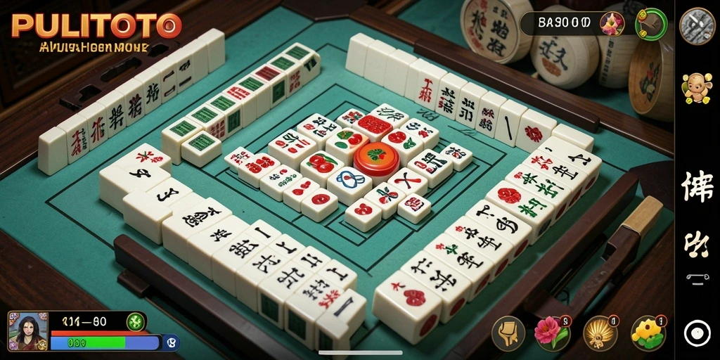 Screenshot gameplay PULITOTO yang menampilkan tantangan Mahjong.