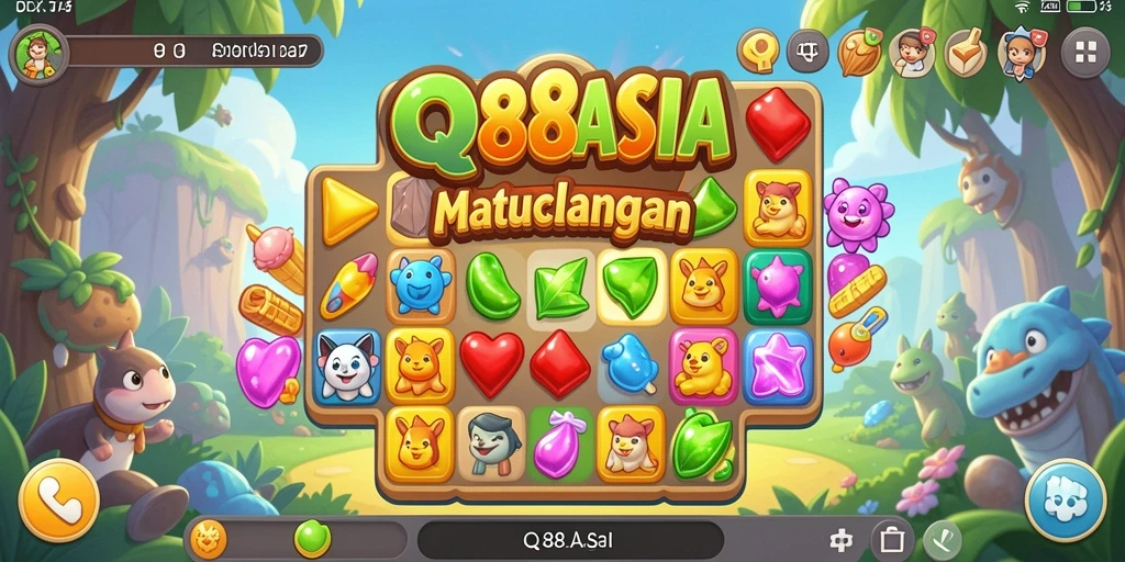 Gameplay seru dalam QQ88ASIA dengan tantangan Match-3.