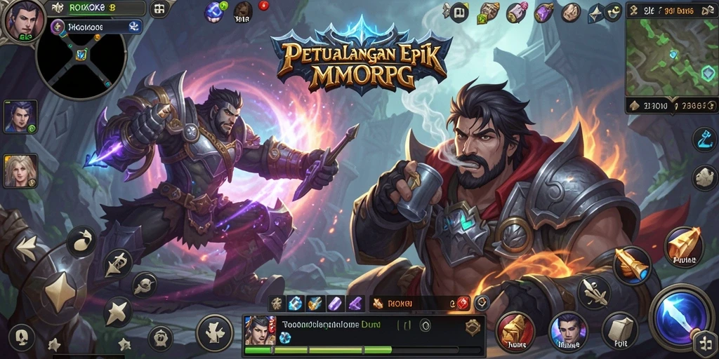 Screenshot gameplay ROKOK88 menampilkan aksi pertempuran yang mendebarkan.