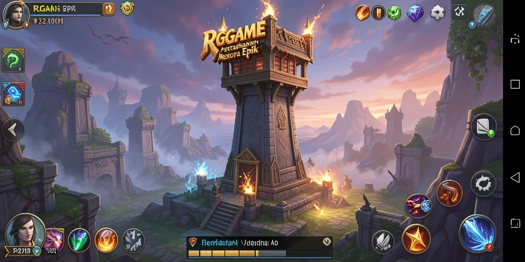 Tampilan gameplay RPGAME yang seru dalam pertempuran Tower Defense.