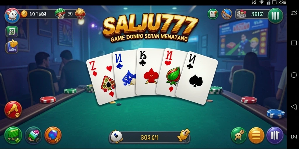 Screenshot gameplay SALJU777 menampilkan aksi seru dalam permainan Domino.