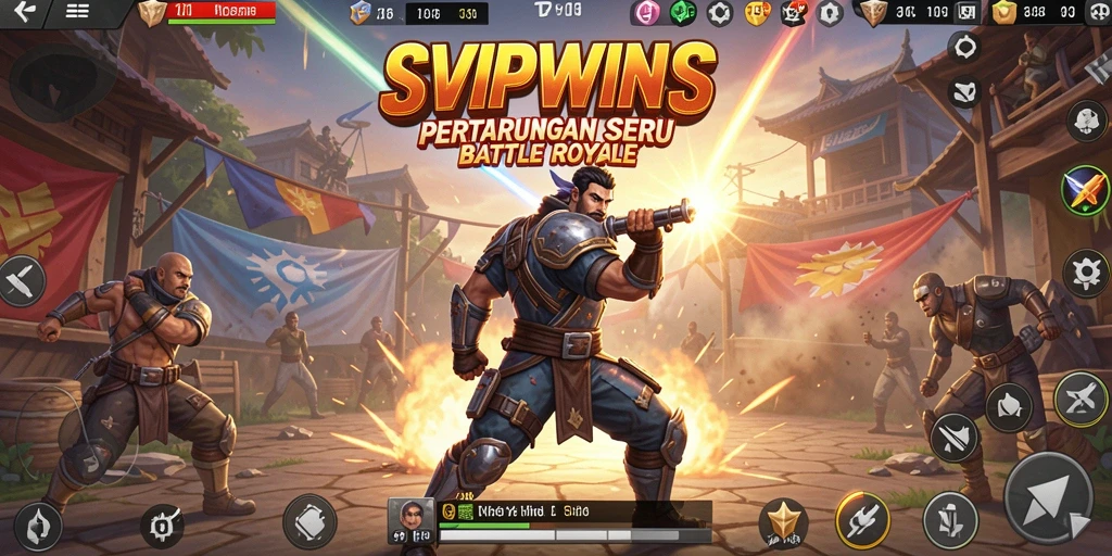Gameplay seru di SVIPWINS menunjukkan aksi Battle Royale yang mendebarkan.